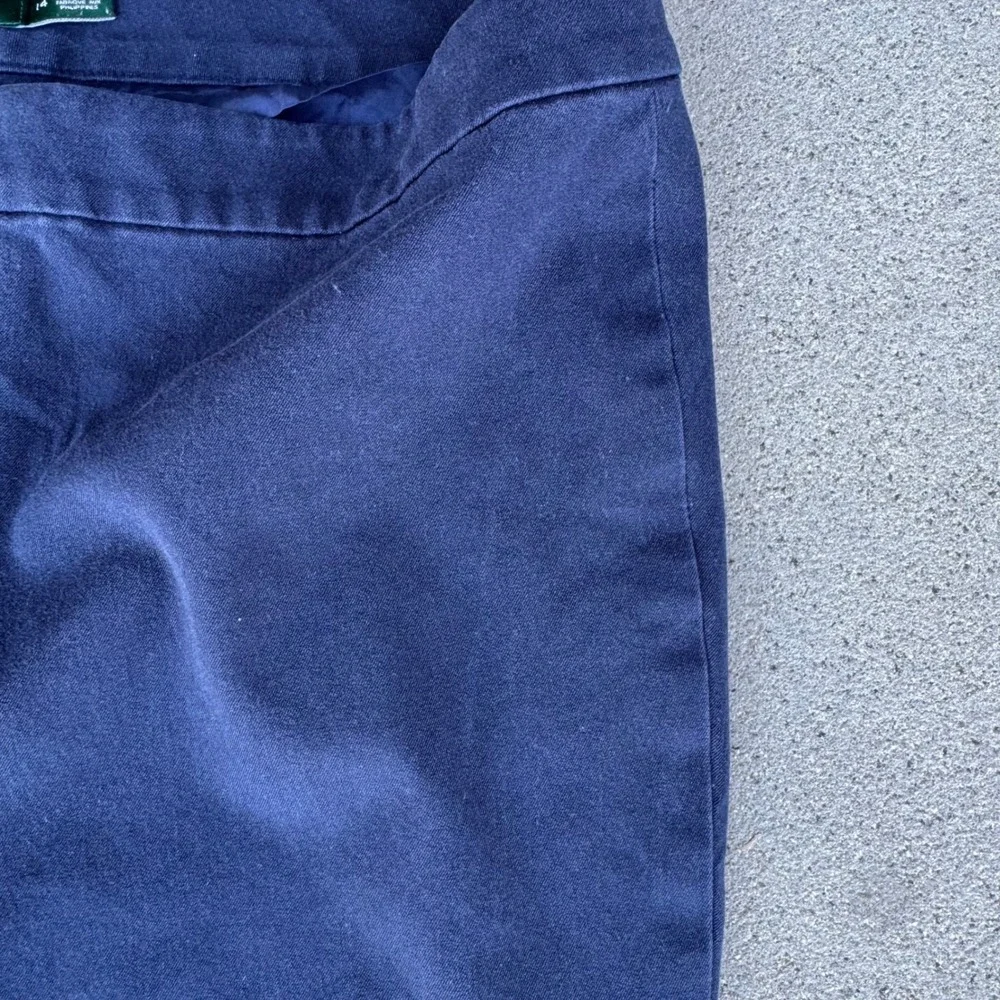 Lauren Ralph Lauren Womens Navy Blue Ankle Pants‎ Size 14 Stretch Tapered Chino